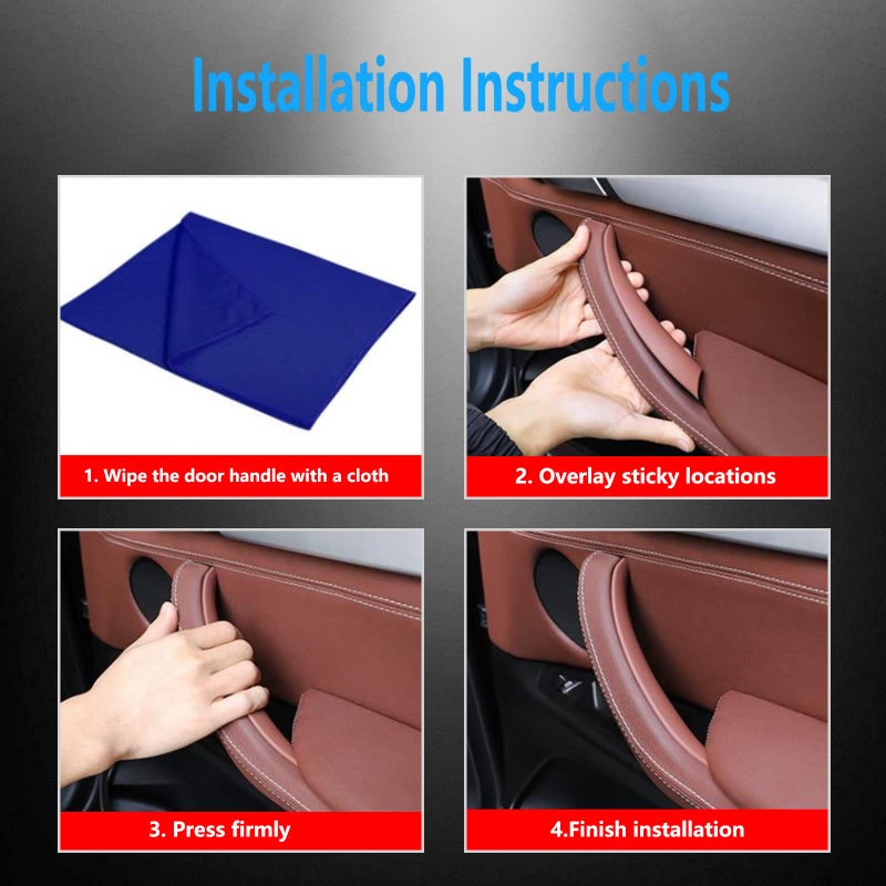 GEATaaT Door Pull Handle Cover Compatible with BMW X5 Series E70/E70 LCI 2008-2013,BMW X6 Series E71/E72 2008-2014 (3PCS) (Beige) - Image 5